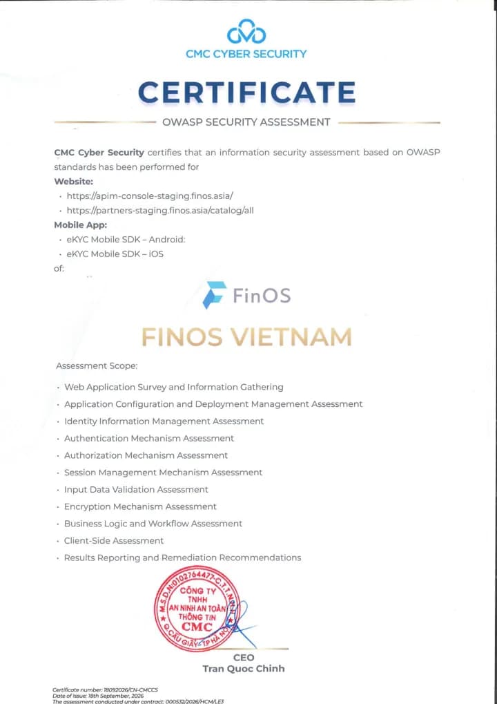 OWASP Security Assessment Certificate — English version